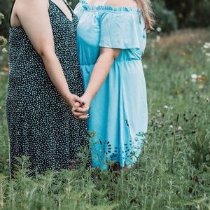 Super cute off shoulder blue dress